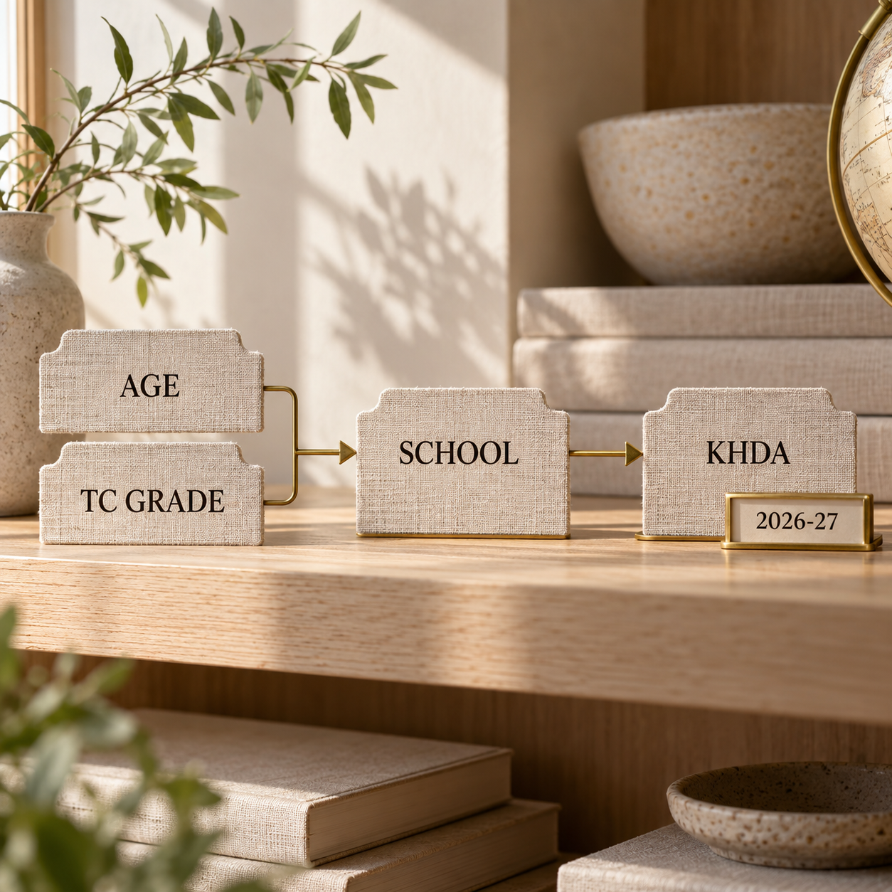 Placement record sequence from age or transfer certificate to school and KHDA review