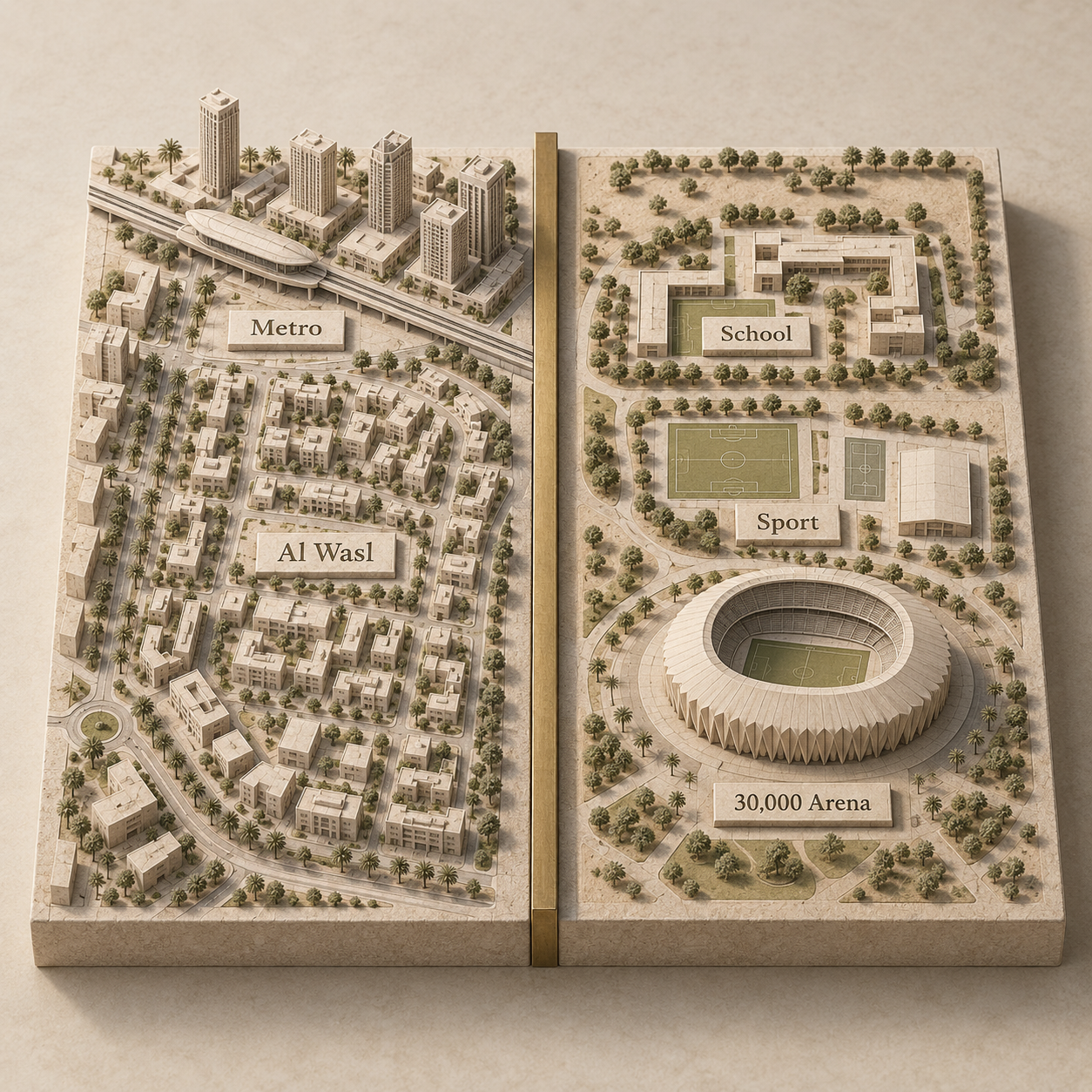 A record-level plan comparing named Expo Downtown and Expo Fields anchors