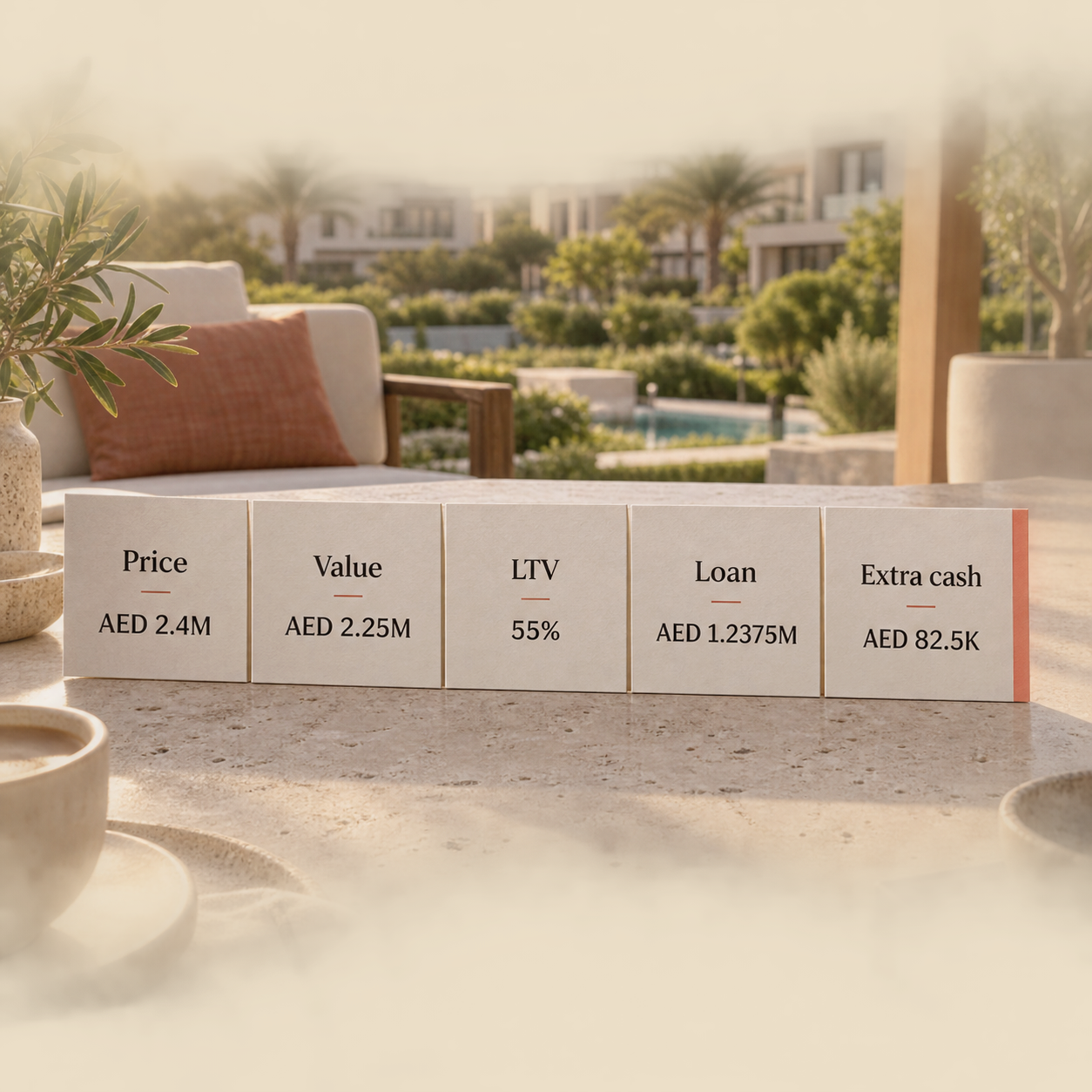 Valuation-shortfall calculation for a non-resident Dubai mortgage